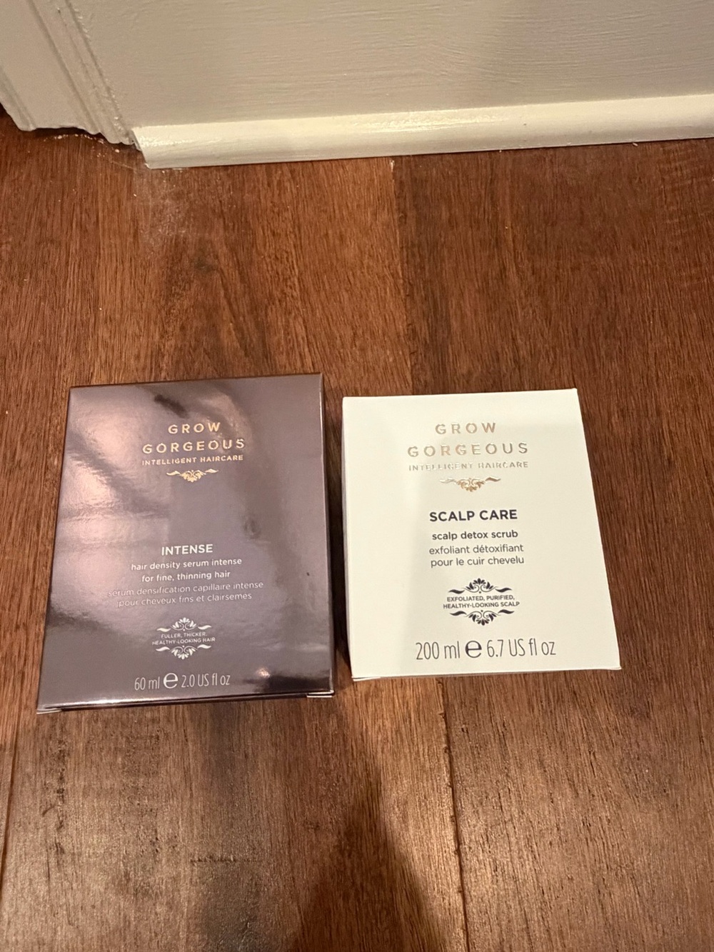 Grow Gorgeous Intense Serum & Scalp Care Set — Brown and White Packaging